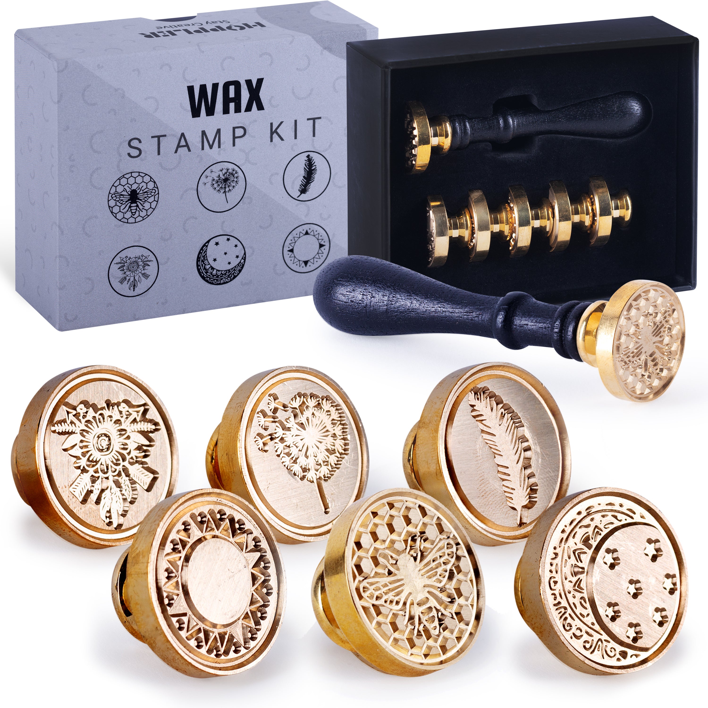 Wax Seal Stamp Set, 6Pcs Botanical Sealing Wax Stamp Heads on OnBuy