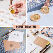 Load image into Gallery viewer, Hoppler Premium Wax Seal Kit With Sealing Wax Gun, 20 Wax Sticks, Sunflower Stamp, 12 Cavity Silicone Wax Seal Mold, And Extra Additions