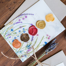 Load image into Gallery viewer, HOPPLER Wax Seal Stamp Set 6 Pcs Sealing Wax Stamp Kit with 6 Copper Head 1 Wooden Handle Perfect for Vintage Letters Invitations Cards Envelopes