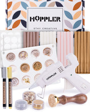 Load image into Gallery viewer, Hoppler Premium Wax Seal Kit With Sealing Wax Gun, 20 Wax Sticks, Sunflower Stamp, 12 Cavity Silicone Wax Seal Mold, And Extra Additions