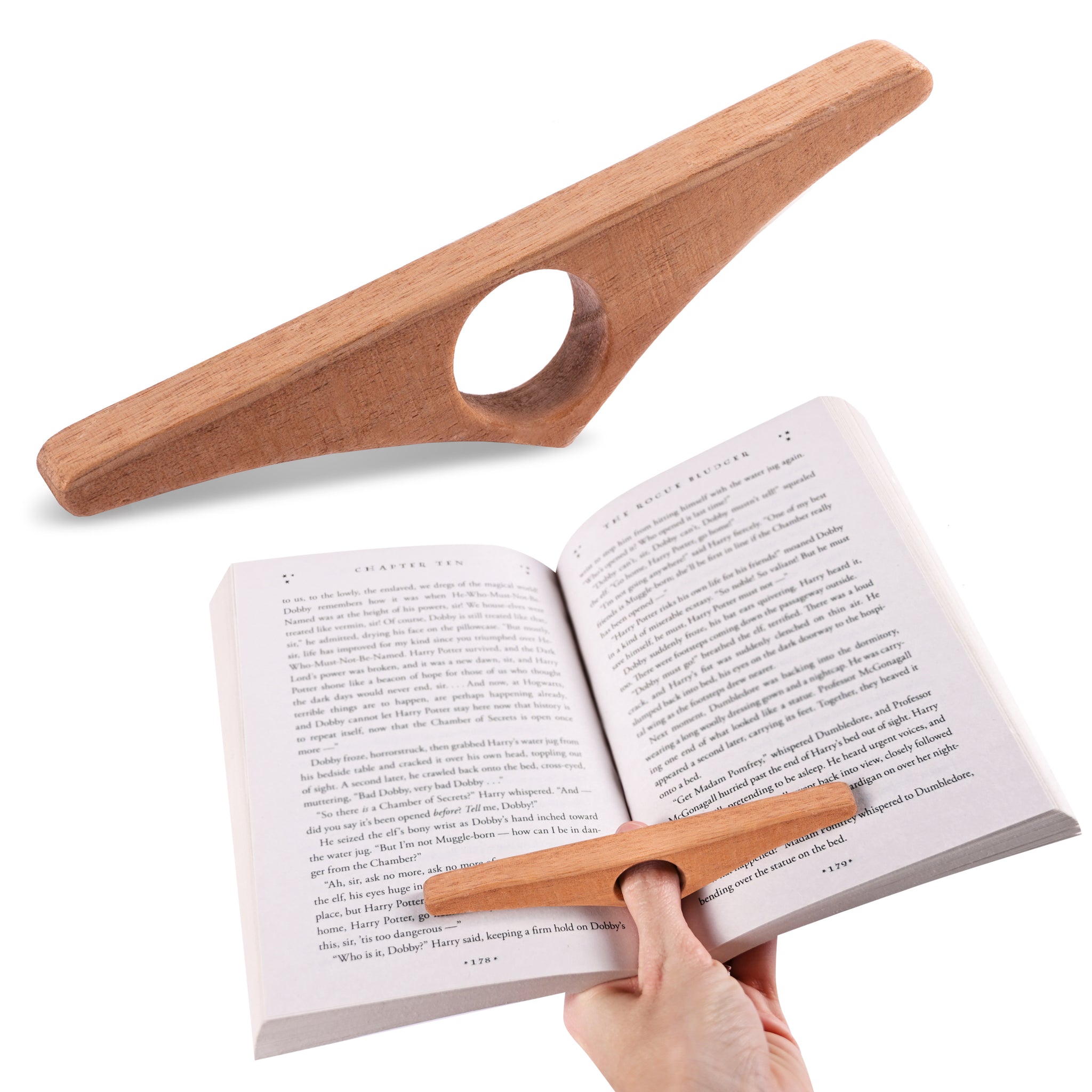 Hoppler Dual Function Page Holder Made from African Mahogany Small